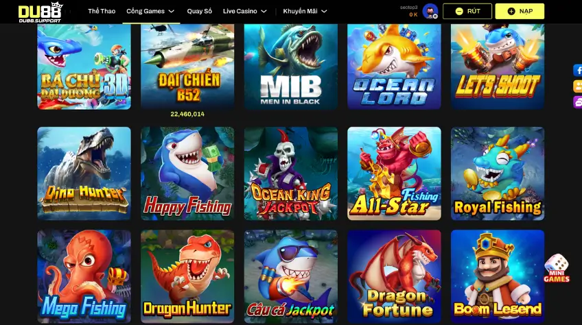 Các tính năng đặc biệt trong game bắn cá DU88