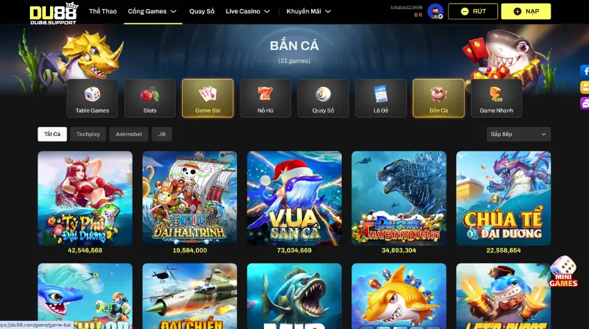 Giới thiệu game Bắn cá DU88